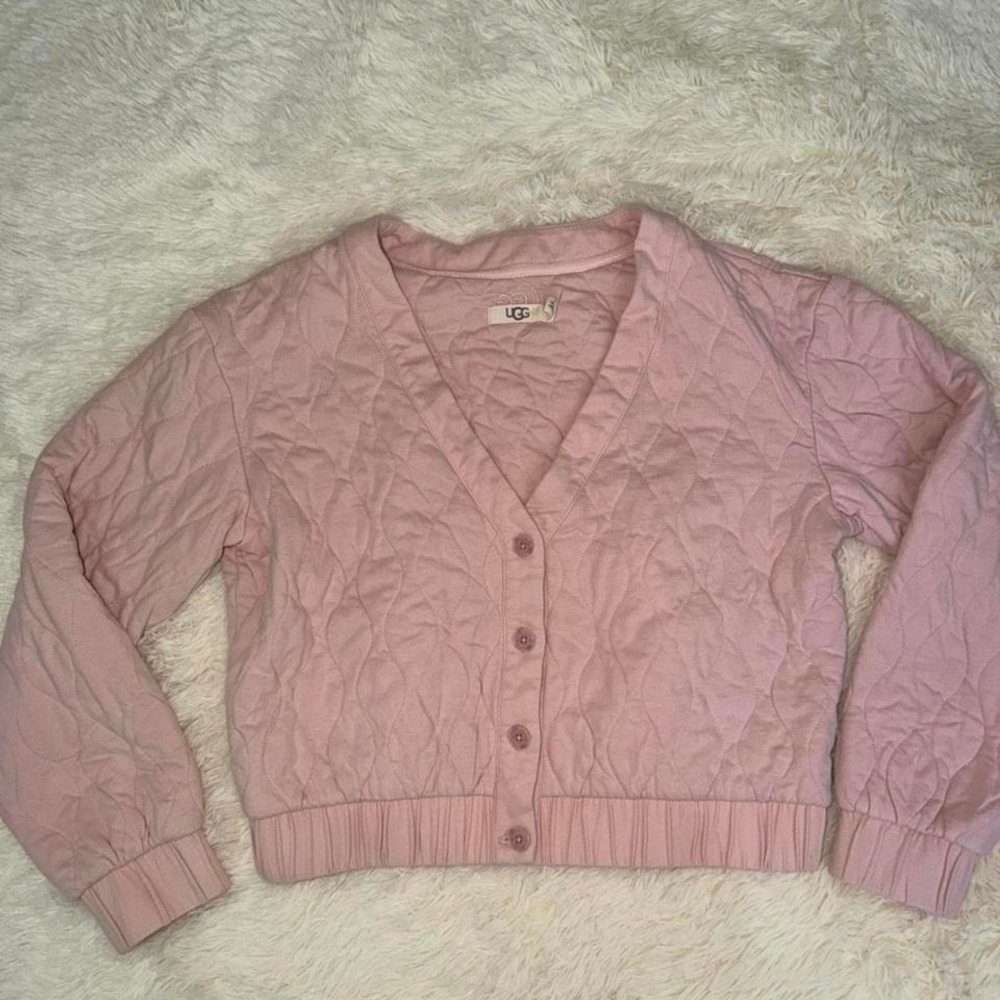 UGG Quilted Quinby Cardigan Size‎ Small Mauve